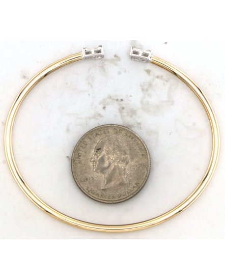 BAGUETTE DIAMOND CUFF STYLE BANGLE BRACELET (TB914)