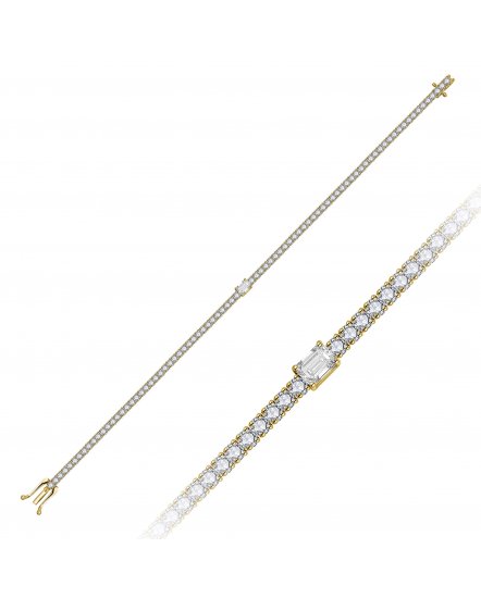 EMERALD CUT DIAMOND BRACELET (TB915)