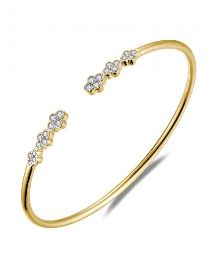 CLOVER CUFF STYLE DIAMOND BANGLE BRACELET (TB922)