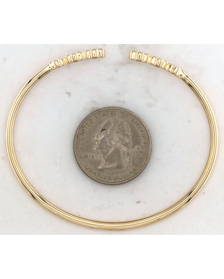 CLOVER CUFF STYLE DIAMOND BANGLE BRACELET (TB922)