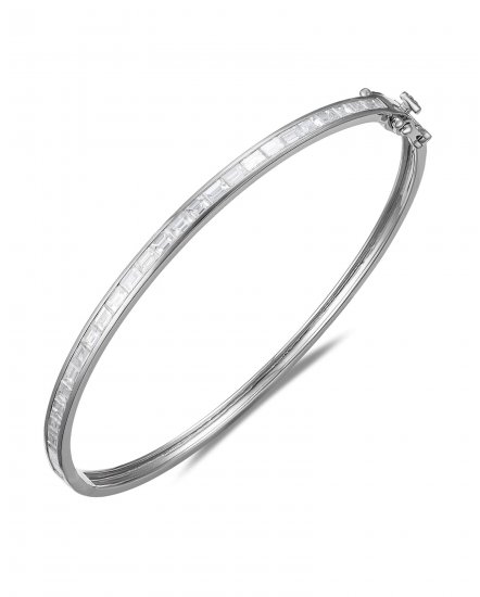 BAGUETTE DIAMOND BANGLE BRACELET (TB925)