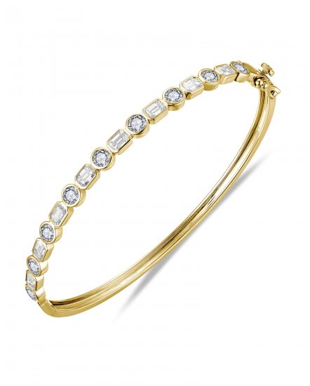 EMERALD CUT DIAMOND BANGLE BRACELET (TB926)