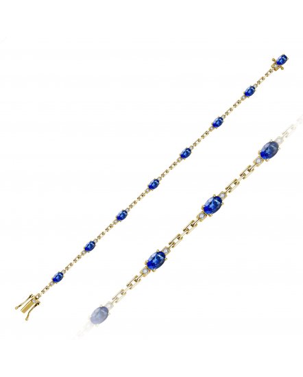 OVAL SAPPHIRE DIAMOND BRACELET (TB931)
