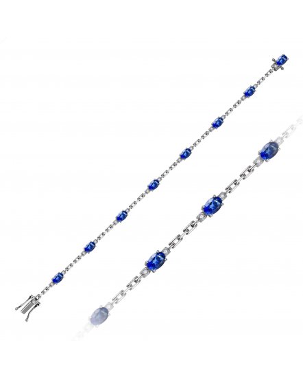 OVAL SAPPHIRE DIAMOND BRACELET (TB931)