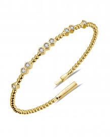 HEXAGON SHAPE DIAMOND FLEXIBLE BANGLE BRACELET  (TB938)