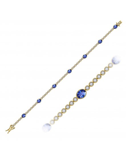 OVAL SAPPHIRE DIAMOND BRACELET (TB950)