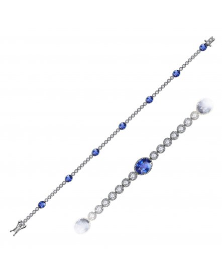 OVAL SAPPHIRE DIAMOND BRACELET (TB950)