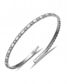 BAGUETTE DIAMOND FLEXIBLE BANGLE BRACELET (TB952)