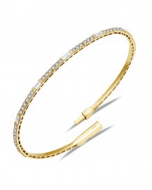 BAGUETTE DIAMOND FLEXIBLE BANGLE BRACELET (TB953)