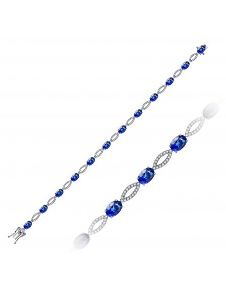 OVAL SAPPHIRE DIAMOND BRACELET (TB962)