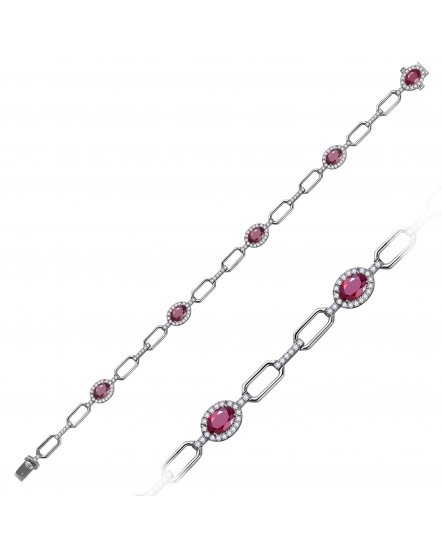 OVAL RUBY DIAMOND BRACELET (TB963)