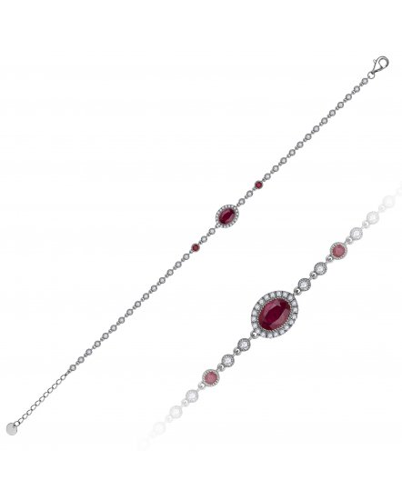 OVAL RUBY DIAMOND BRACELET (TB964)