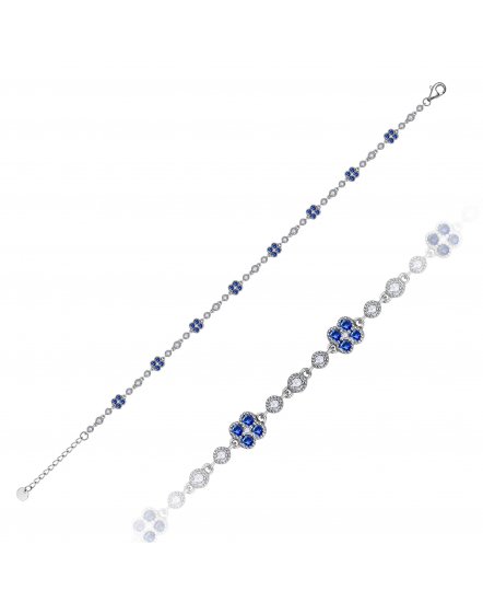 CLOVER STYLE SAPPHIRE DIAMOND BRACELET (TB969)