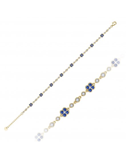 CLOVER STYLE SAPPHIRE DIAMOND BRACELET (TB969)
