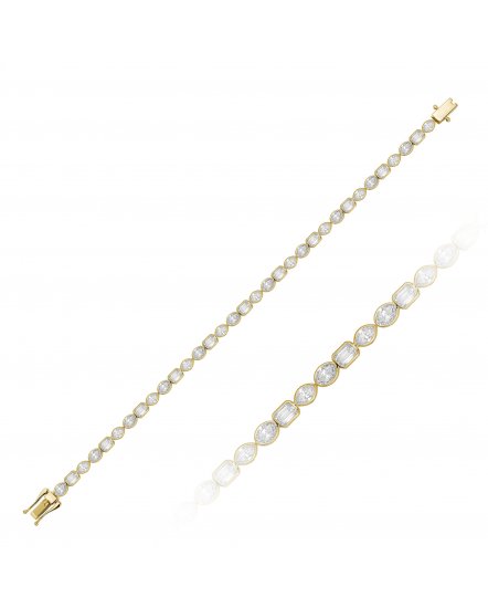 EMERALD CUT MARQUISE OVAL DIAMOND BRACELET (TB971)