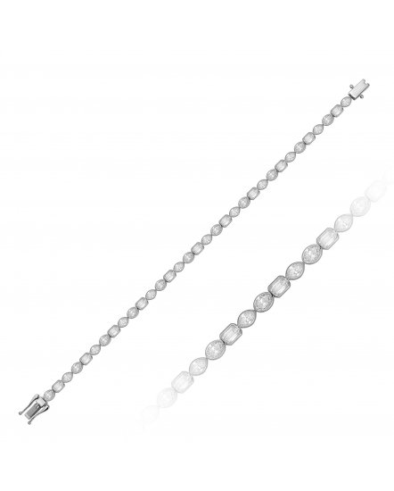 EMERALD CUT MARQUISE OVAL DIAMOND BRACELET (TB971)