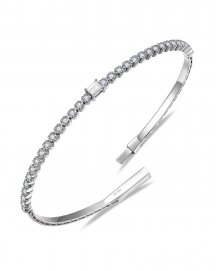 BAGUETTE DIAMOND FLEXIBLE BANGLE BRACELET (TB974)