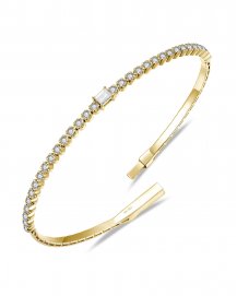 BAGUETTE DIAMOND FLEXIBLE BANGLE BRACELET (TB974)