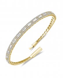 BAGUETTE DIAMOND FLEXIBLE BANGLE BRACELET (TB975)