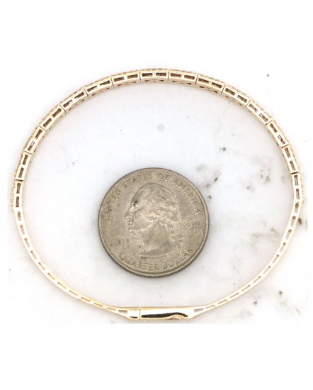 BAGUETTE DIAMOND FLEXIBLE BANGLE BRACELET (TB975)