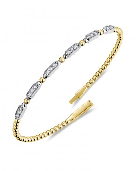 HEXAGON SHAPE DIAMOND FLEXIBLE BANGLE BRACELET (TB976)