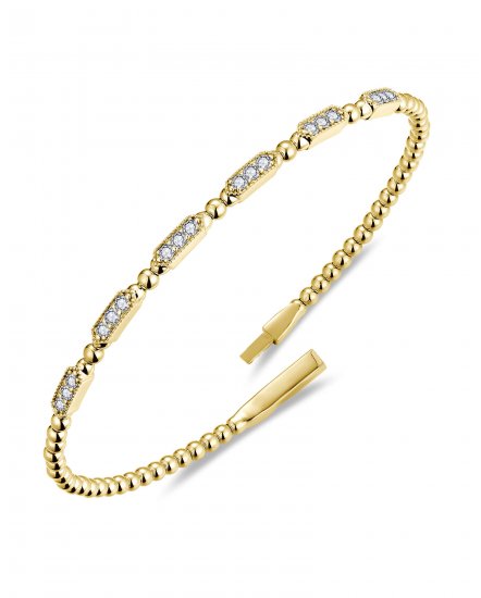 HEXAGON SHAPE DIAMOND FLEXIBLE BANGLE BRACELET (TB976)