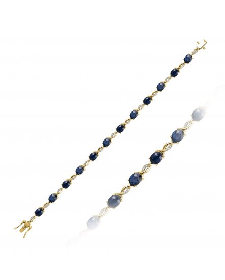 OVAL SAPPHIRE DIAMOND BRACELET (TB979)