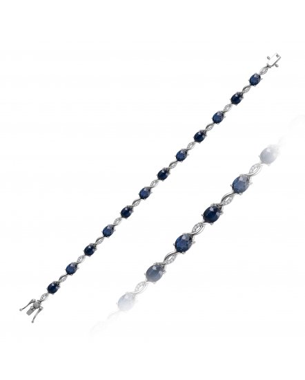 OVAL SAPPHIRE DIAMOND BRACELET (TB979)