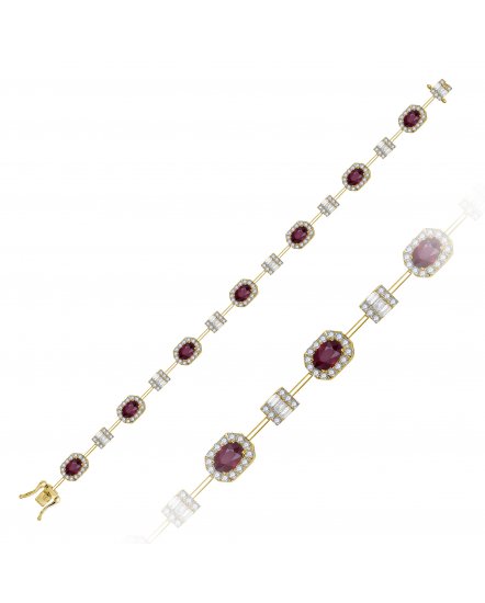 OVAL RUBY DIAMOND BRACELET (TB980)