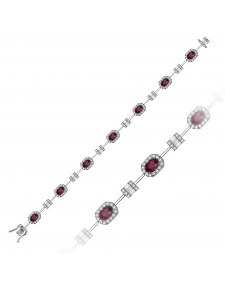 OVAL RUBY DIAMOND BRACELET (TB980)