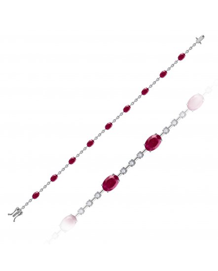OVAL RUBY DIAMOND BRACELET (TB981)