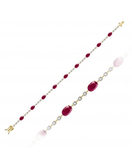 OVAL RUBY DIAMOND BRACELET (TB981)