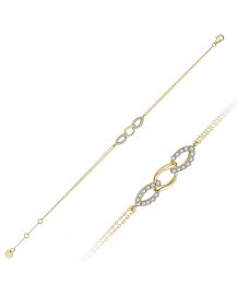 INTER LINKED STYLE MARQUISE DIAMOND BRACELET (TB992)