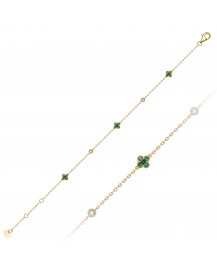 CLOVER STYLE EMERALD DIAMOND BRACELET (TB993)