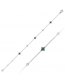 CLOVER STYLE EMERALD DIAMOND BRACELET (TB993)