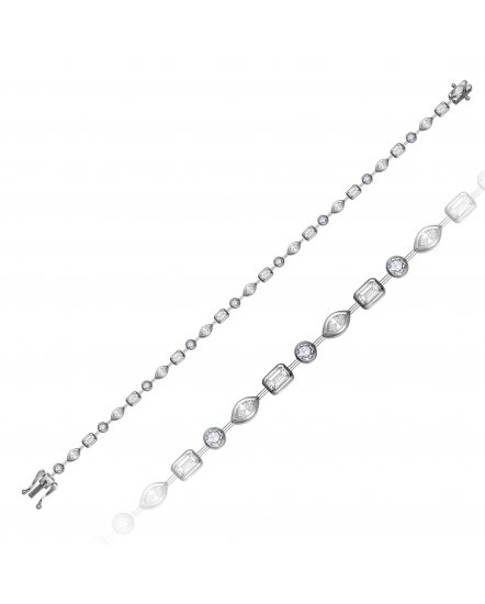 EMERALD CUT AND MARQUISE DIAMOND BRACELET (TB994)