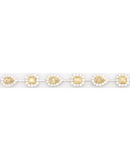 MULTI TONE PEAR CUSHION DIAMOND BRACELET (TB999)