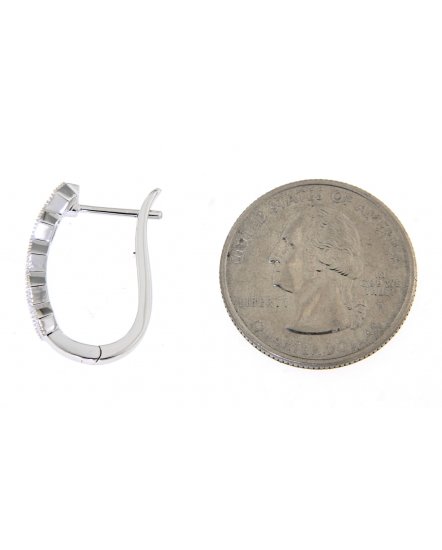 HEXAGON STYLE DIAMOND HOOPS (TE1017)