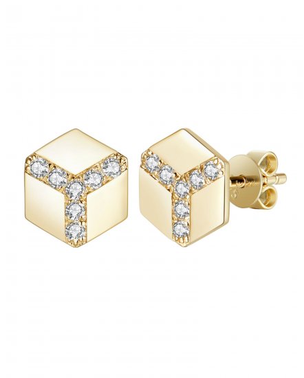 HEXAGON STYLE DIAMOND STUDS (TE1025)