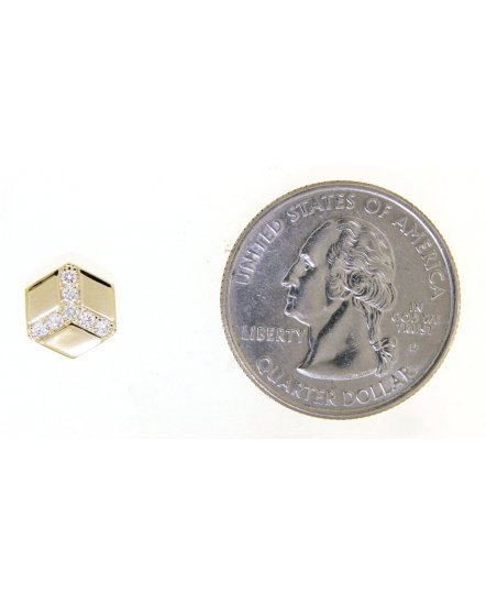 HEXAGON STYLE DIAMOND STUDS (TE1025)