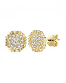 OCTAGON STYLE DIAMOND STUDS (TE1040)