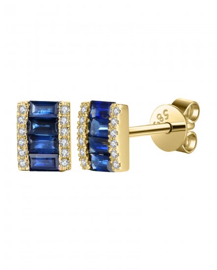 COLORED STONE DIAMOND STUDS (TE1041)