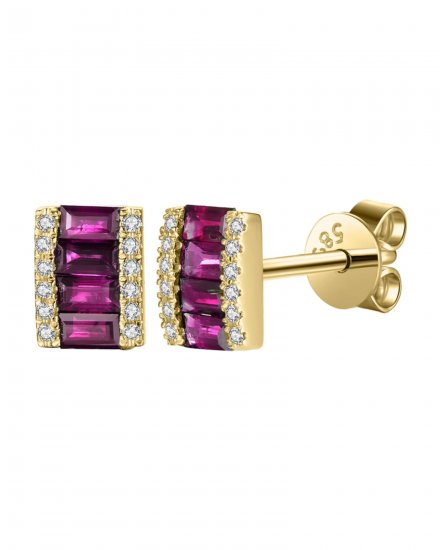 COLORED STONE DIAMOND STUDS (TE1041)