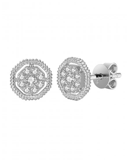 OCTAGON STYLE DIAMOND STUDS (TE1043)