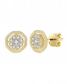 OCTAGON STYLE DIAMOND STUDS (TE1043)