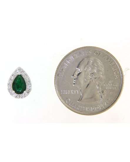 PEAR EMERALD DIAMOND STUDS (TE1044)