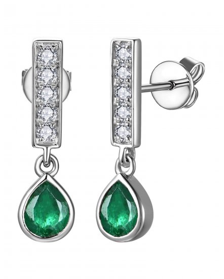 PEAR EMERALD DIAMOND DANGLING (TE1050C)