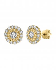 MULTI TONE ROUND DIAMOND STUDS (TE1060)