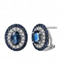 OVAL SAPPHIRE DIAMOND OMEGA BACK (TE1088)