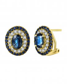 OVAL SAPPHIRE DIAMOND OMEGA BACK (TE1088)